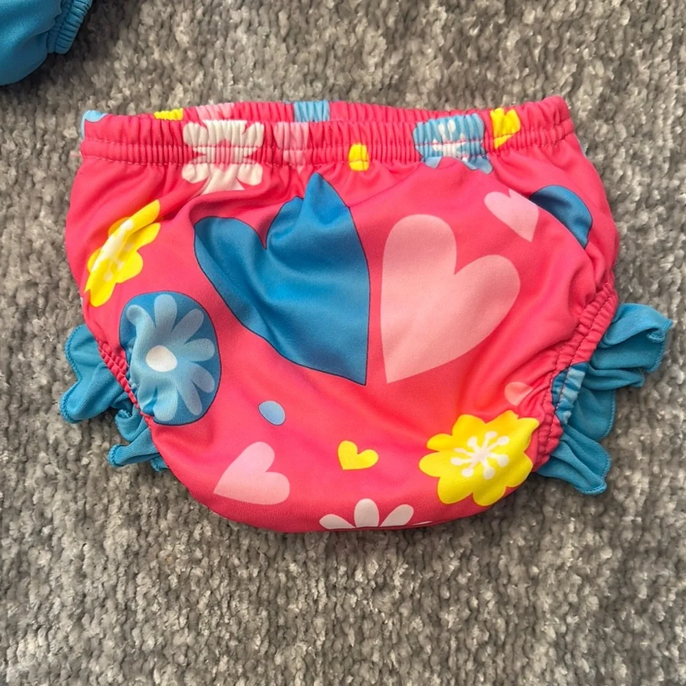 EUC Swim Diaper Set - Blue speedo, Pink aqua leisure and black adjustable 12mo